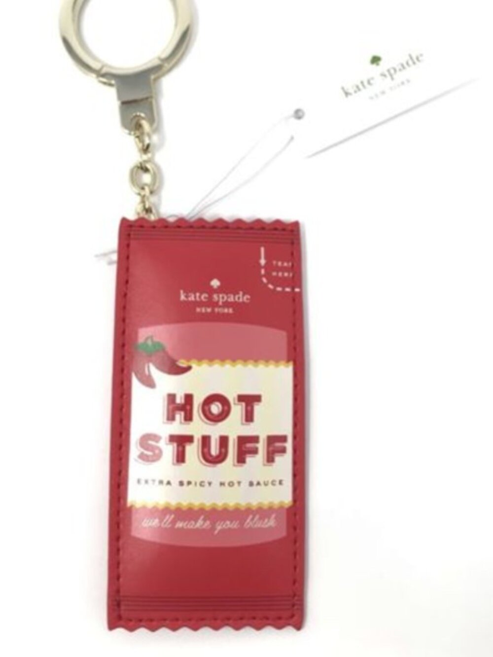 RARE - New with Tags:  Kate Spade "Haute Stuff" Hot Sauce Keychain